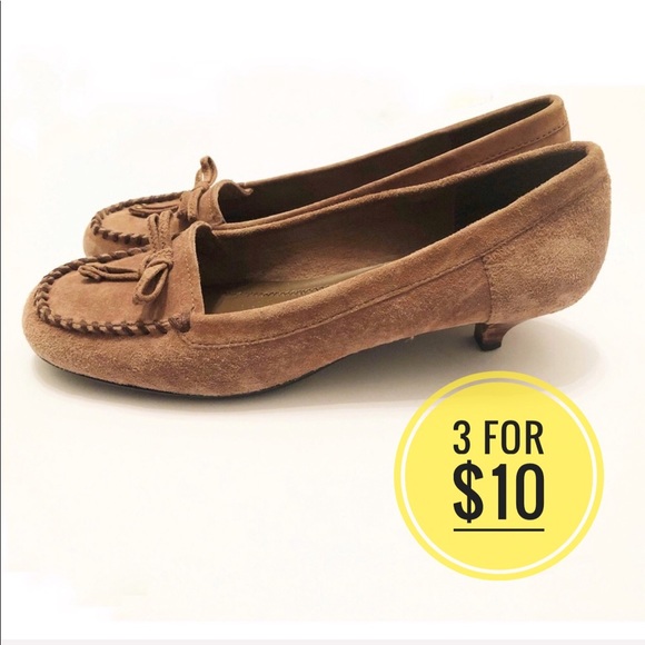 Enzo Angiolini Shoes - Enzo Angioloni Suede Kitten Heel Loafers